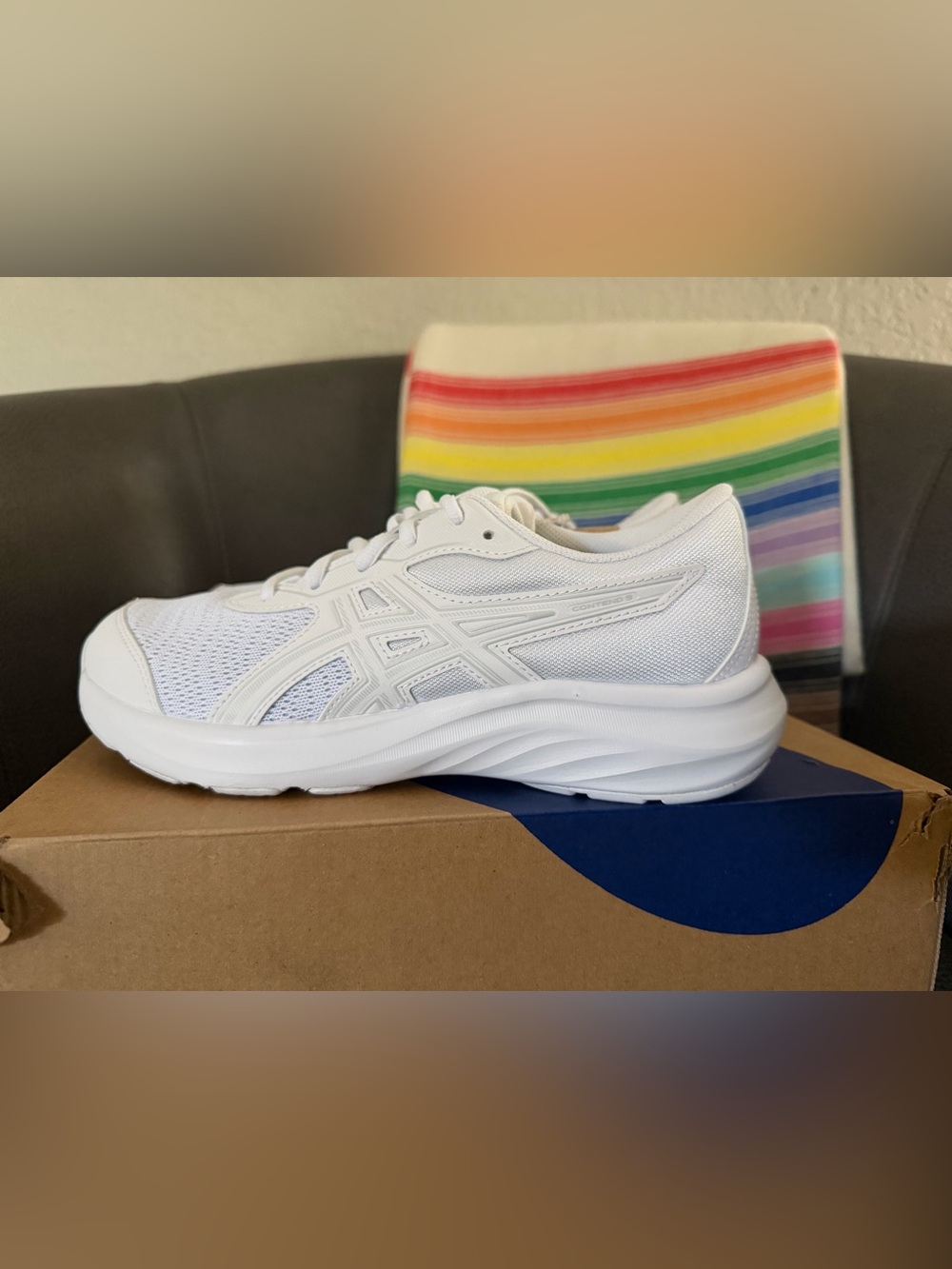 Asics All-White Mesh Running Shoe size 7.5 women’s or 6 youth